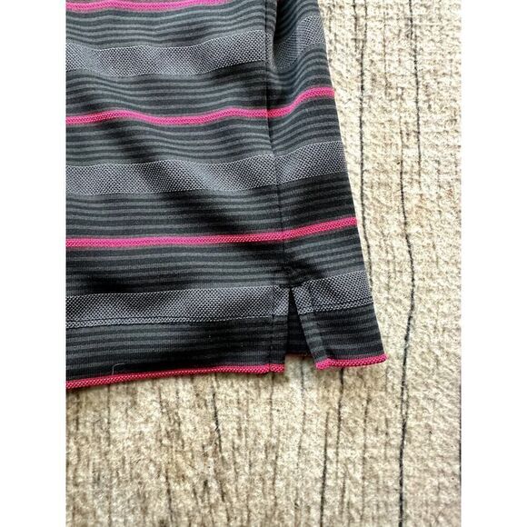 Nike Golf Dri Fit Black Pink Striped Broadlands Polo Shirt Men's Large Dri-Fit - Picture 6 of 8